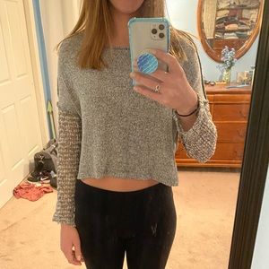 Grey Cropped Sweater - PacSun